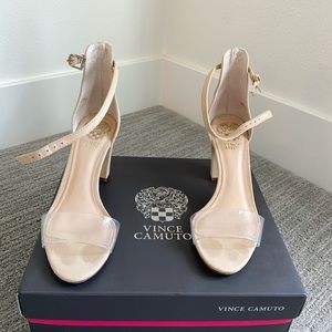 Vince camuto heels nude with pvc